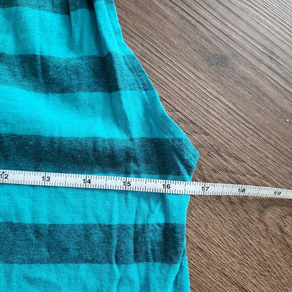 Free‎ People Distressed Striped Tank Top XS Teal Nautical Beach Grunge - Picture 7 of 8
